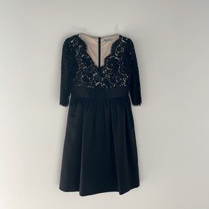 Black V-neck Lace Dress